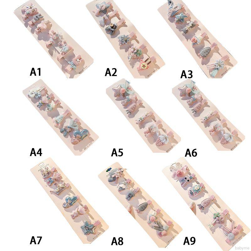 (Hàng Mới Về) Set 6 Kẹp Tóc Hình Động Vật Dễ Thương Cho Bé Gái