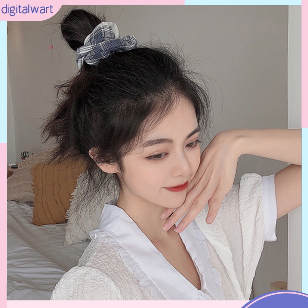 Dây Buộc Tóc Họa Tiết Ca Rô Phong Cách Hàn Quốc Dành Cho Nữ