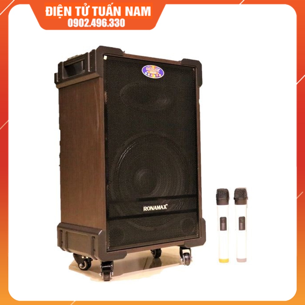 Loa kéo RONAMAX MT 12 - Loa karaoke di động - loa kẹo kéo tặng kèm 2 micro không dây