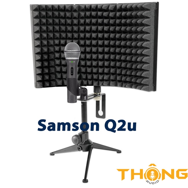 Micro USB Samson Q2U cổng kết nối USB hoặc XLR có kèm chân đế, Hàng chính hãng BH 12 tháng