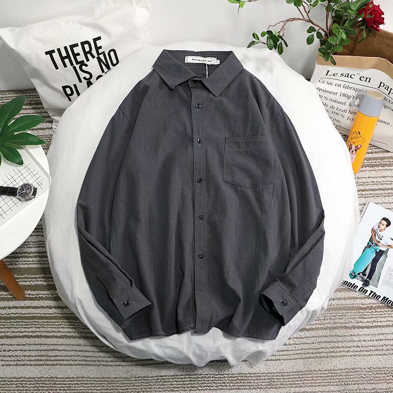 Áo sơ mi tay dài cổ bẻ thời trang phong cách Hàn Quốc dành cho nam | BigBuy360 - bigbuy360.vn