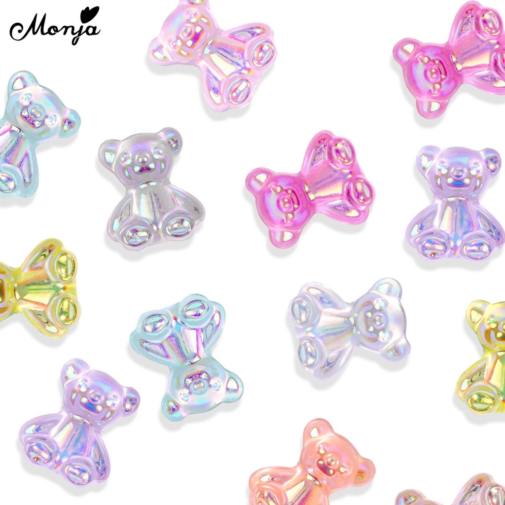 Set 10 phụ kiện gấu 3D Monja dùng trang trí móng tay nghệ thuật DIY
