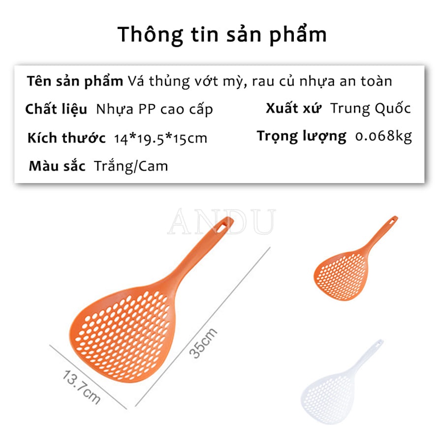 Muôi Thủng Ăn Lẩu - Muỗng Nhựa Thủng Nhúng Đồ Ăn Size Lớn Chịu Nhiệt Cao