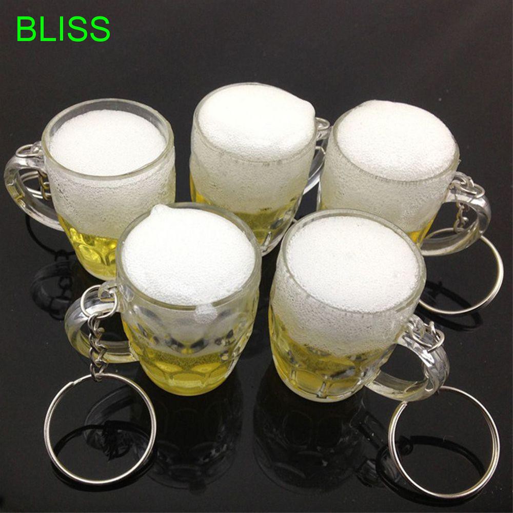 Móc khóa mặt cốc bia bọt sáng tạo dễ thương