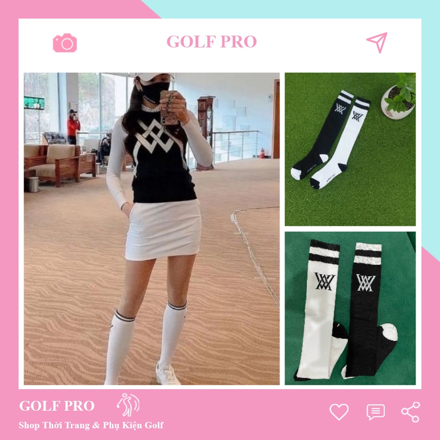 Tất chơi golf nữ cao cổ thể thao thoáng khí Anew cao cấp shop GOLF PRO TG012