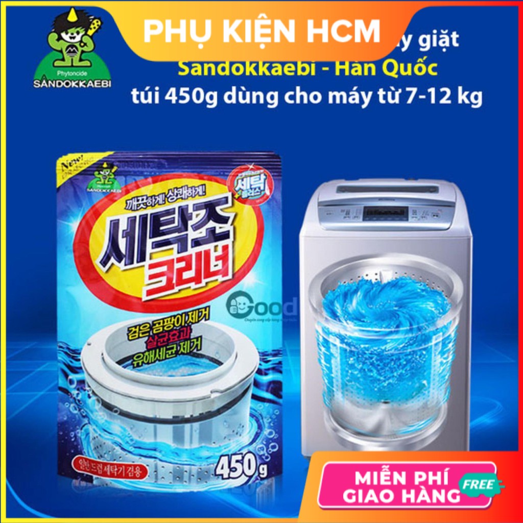 Bột vệ sinh máy giặt Hàn Quốc sát khuẩn khử mùi an toàn cho gia đình 450g - Phụ Kiện HCM