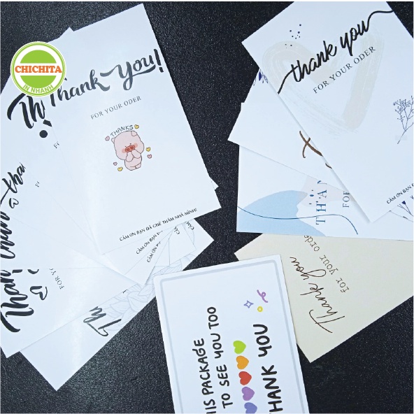 Tem Decal Dán Hộp Carton, Tem Thank You Dán Niêm Phong Hộp cod hàng có sẵn 11x6,5 cm 31-40
