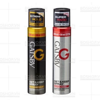 (Hàng chính hãng)Gôm xịt Nếp Gatsby Tạo kiểu tóc Mái Nam Mềm Hair Spray Super Hard 250ml _ Nhập Indonesia