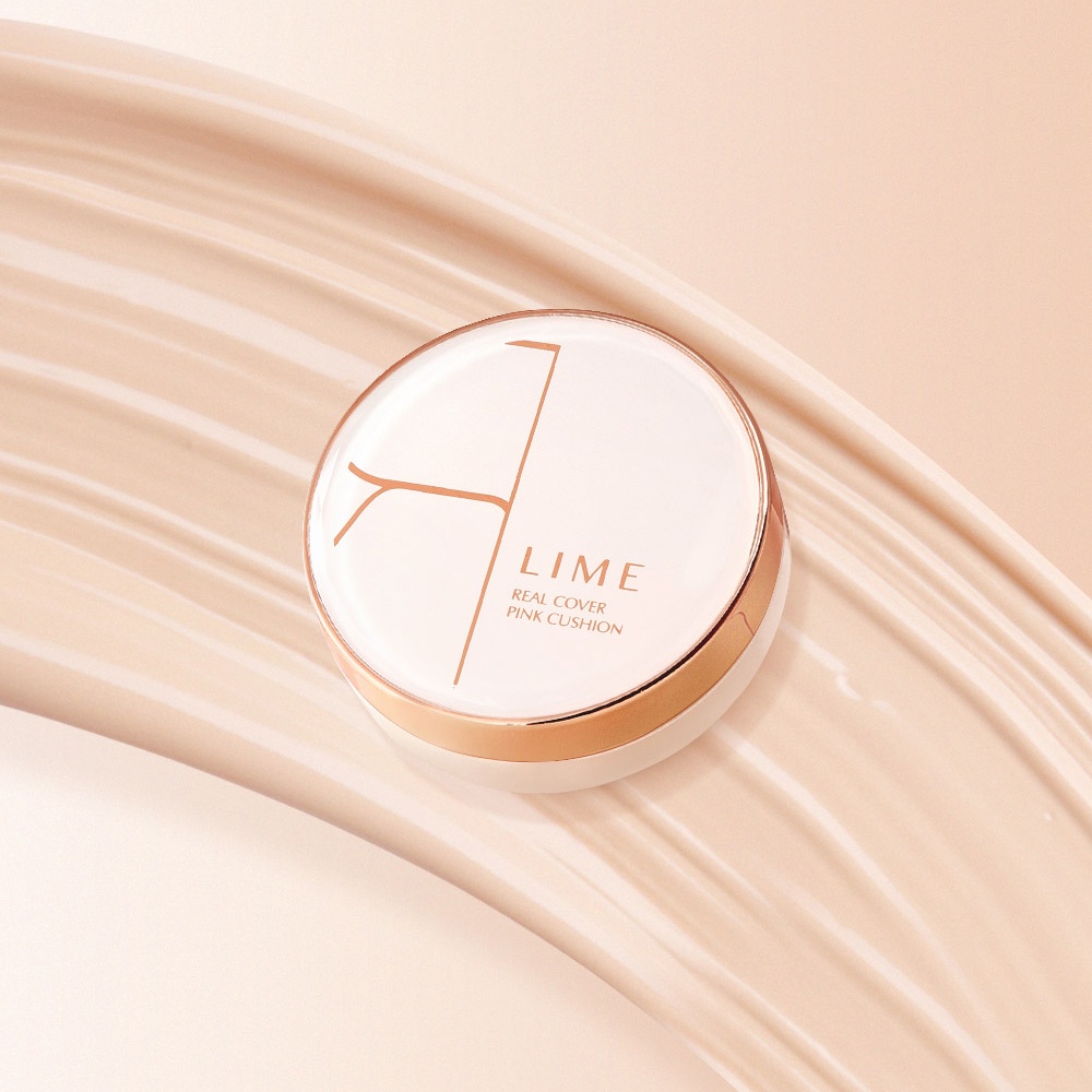 Phấn nước che khuyết điểm, kiềm dầu LIME Real Cover Pink Cushion SPF 50+/PA+++