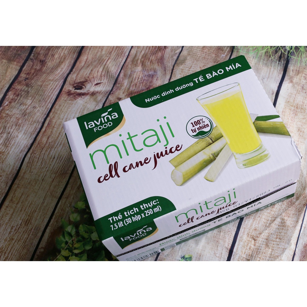 Thùng 30 hộp nước dinh dưỡng tế bào mía Mitaji 250ml
