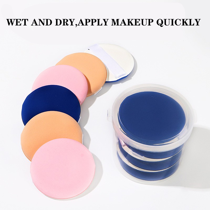 2Pcs/Set Air Cushion Puff Non-latex Wet and Dry Round Sponge Puff Makeup Tool