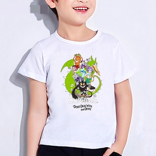 Áo Thun Ngắn Tay In Hình Cuphead Cho Bé Trai Và Gái