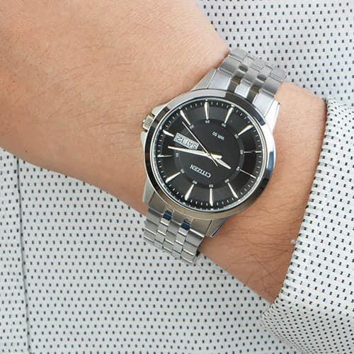 Đồng Hồ Nam Citizen Chính Hãng, Citizen BF2011 - 51E Phản Quang Lịch Ngày Lịch Thứ Dây Thép Fullbox.