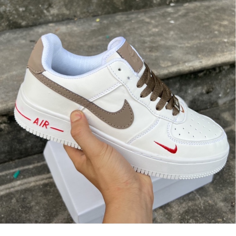 Giày AF1 Phẩy Nâu, Air Force 1 Vệt Nâu bản xịn, from chuẩn, da mềm, đi êm chân