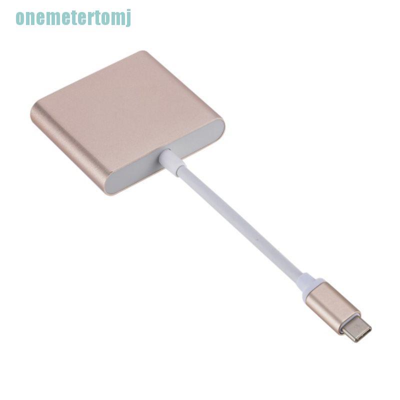 【ter】Portable Type C to USB-C HDMI USB 3.0 Converter Adapter Cable 3 in 1 Hub