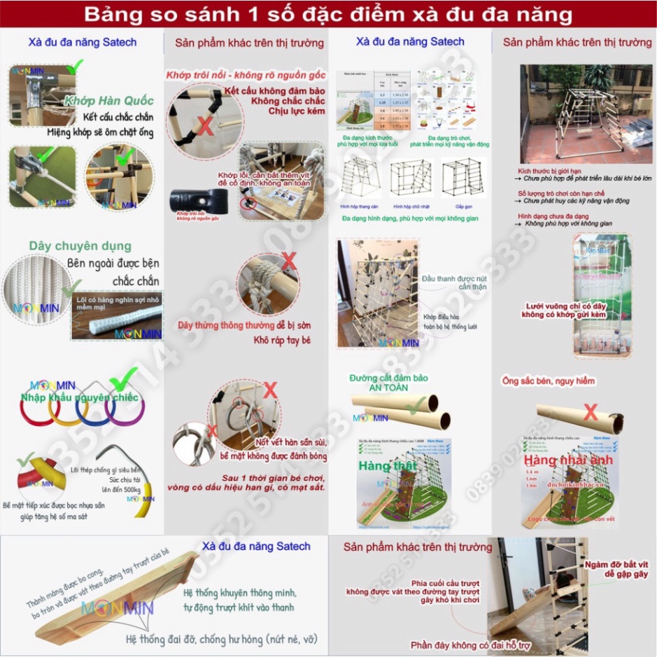 Trò chơi khung vận động, xà đu đa năng Satech, khung vận động cho bé