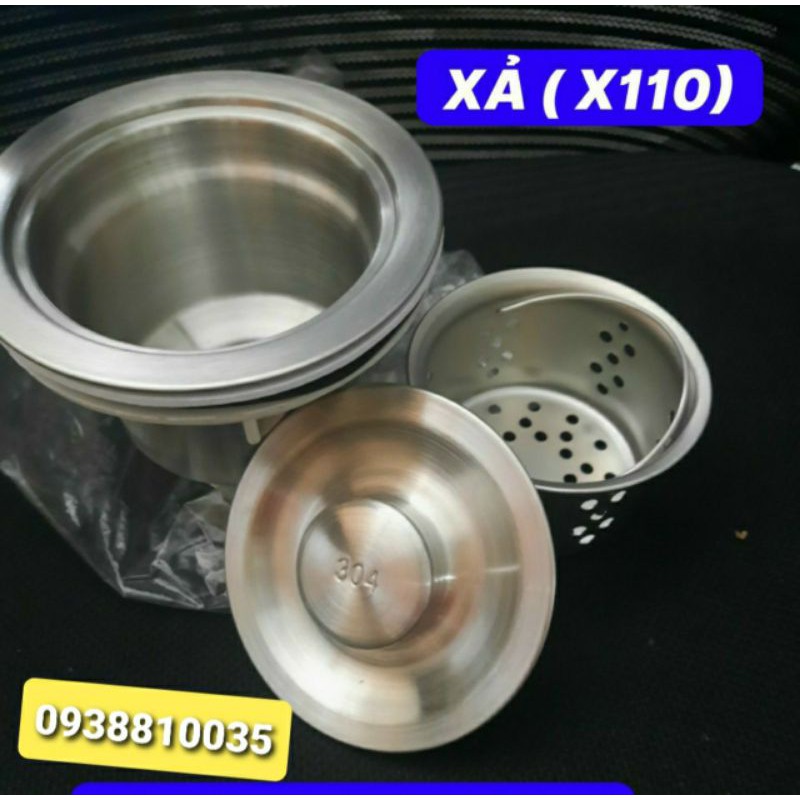 Đầu xả chậu rửa chén Inox 304 kèm chui xả và ron