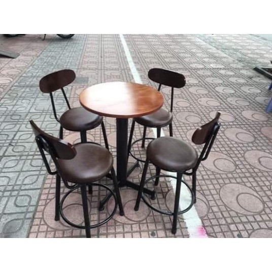 BỘ BÀN GHẾ CAFE-CÓ TỰA LƯNG-MẶT NỆM