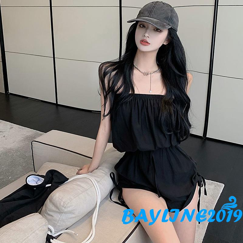 Bay-Women Romper, Off Shoulder High Waist Drawstring Shorts Pants Summer Fall Street Spring Jumpsuit | BigBuy360 - bigbuy360.vn