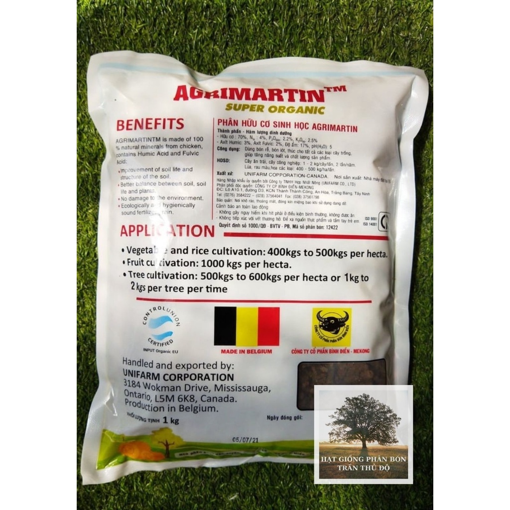 Phân gà hữu cơ Bỉ - Agrimartin 1kg