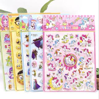 Miếng dán kiểu bong bóng họa tiết hoạt hình Frozen/ My Little Pony 3D dùng trang trí album/ nhật ký diy