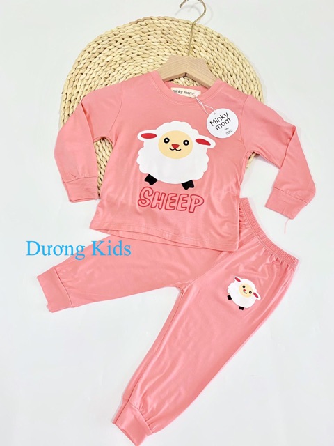 Bộ dài tay Minky Mom chất thun lạnh họa tiết (Cừu-Gấu) cực đẹp cho bé từ (6-18kg)