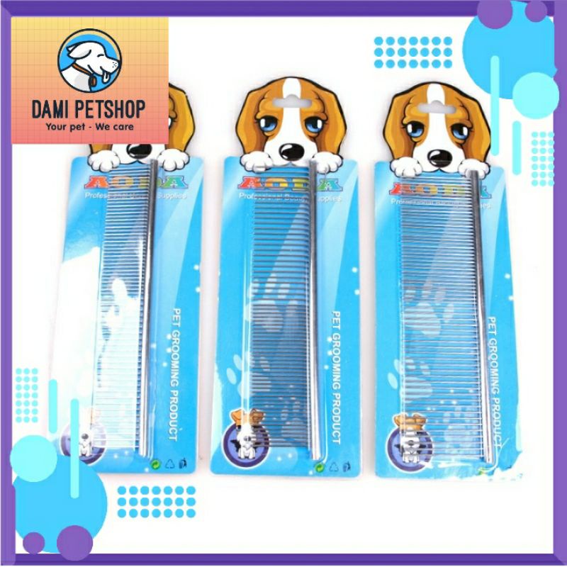 LƯỢC INOX GỠ LÔNG RỐI CHO CHÓ MÈO - SIZE TRUNG