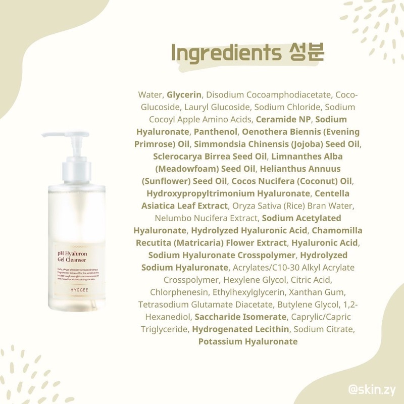 Gel rửa mặt HYGGEE LOW pH HYALURON GEL CLEANSER