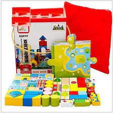 Bộ đồ chơi lắp ghép mô hình thành phố bằng gỗ 62 chi tiết