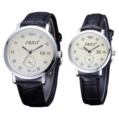 Đồng hồ nam dây da SBAO 02KCN1 (dây den mặt trắng )