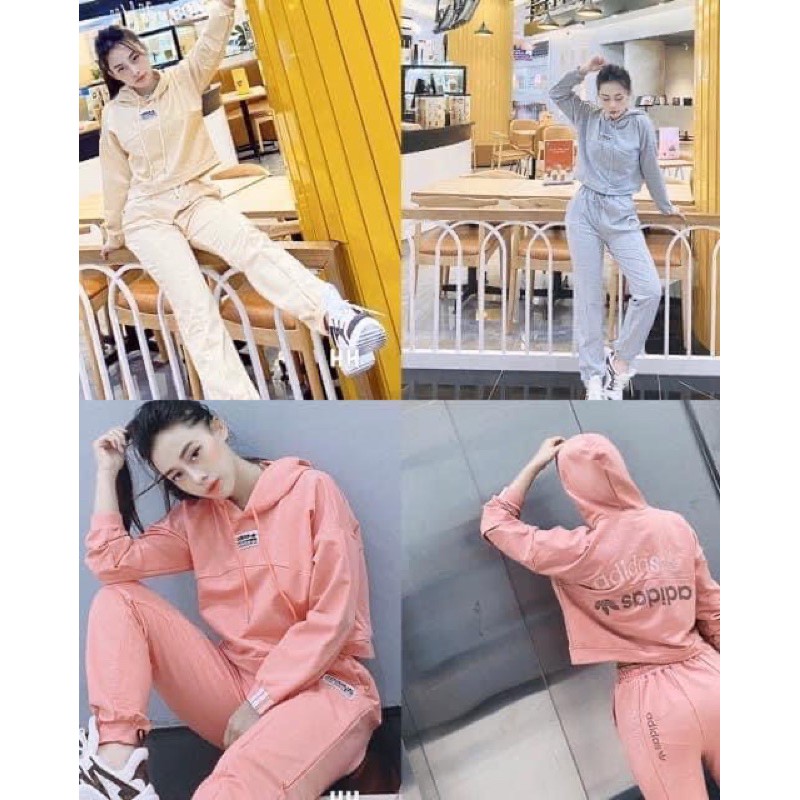 Bộ hoodie nữ có mũ - Bộ thể thao nữ