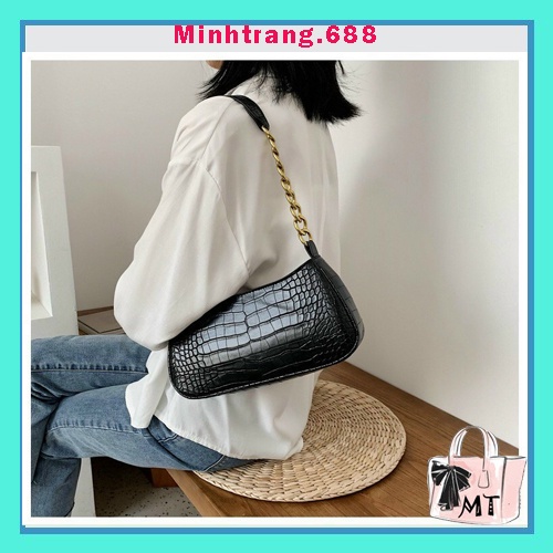 Túi kẹp nách nữ dây da nối xích MT 14