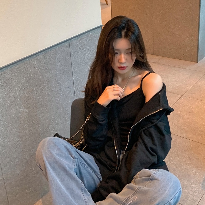 SUXI Áo Hoodie Dáng Rộng Thời Trang Mùa Thu Cho Nữ