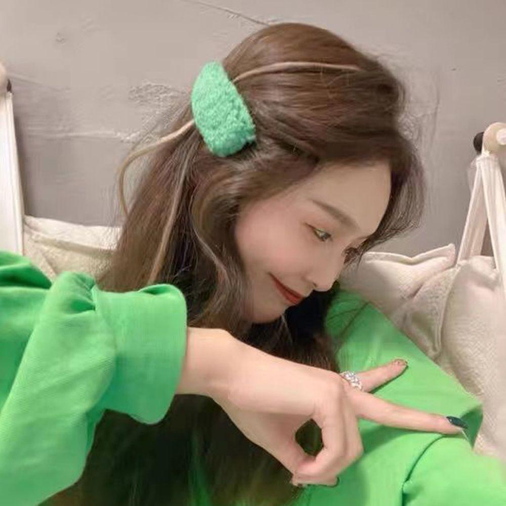 Kẹp Tóc Lông Nhung Dày Dặn Phong Cách Hàn Quốc Dễ Thương Xinh Xắn