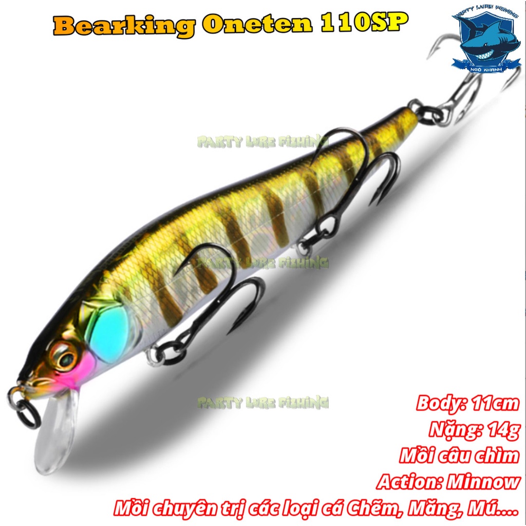 Mồi câu cá Bearking Oneten 110SP, mồi lure cá chẽm, măng, mú...