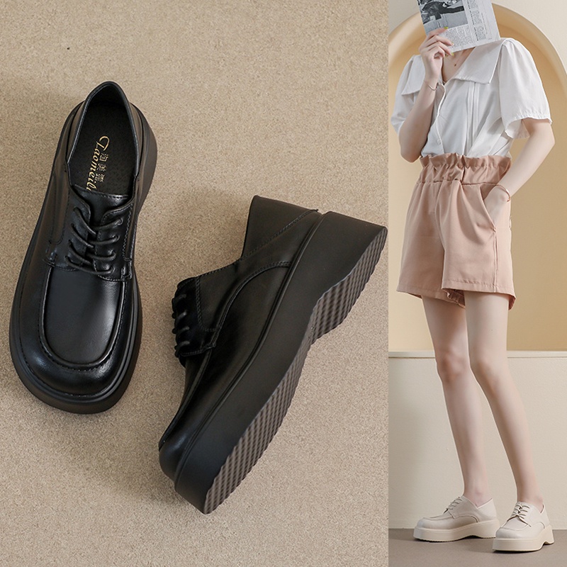 Giày Da Mũi Tròn Đế Dày Phong Cách Anh Quốc Cổ Điển Thời Trang Mùa Thu Cho Nữ Size 34-42