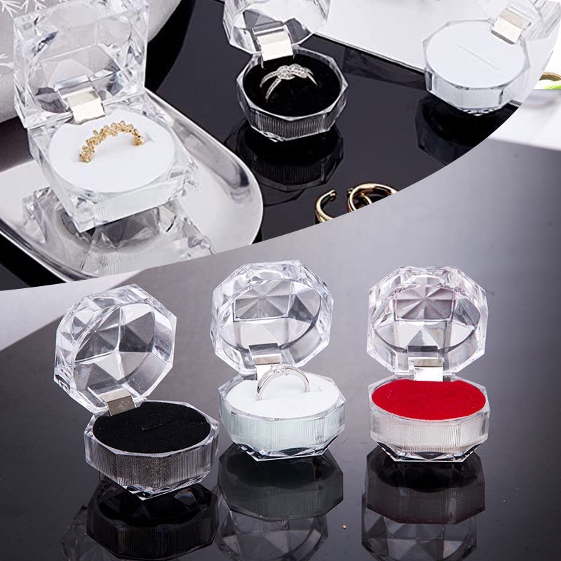 Hộp Đựng Trang Sức Nắp Lật Chống Bụi Chất Liệu Acrylic Cao Cấp