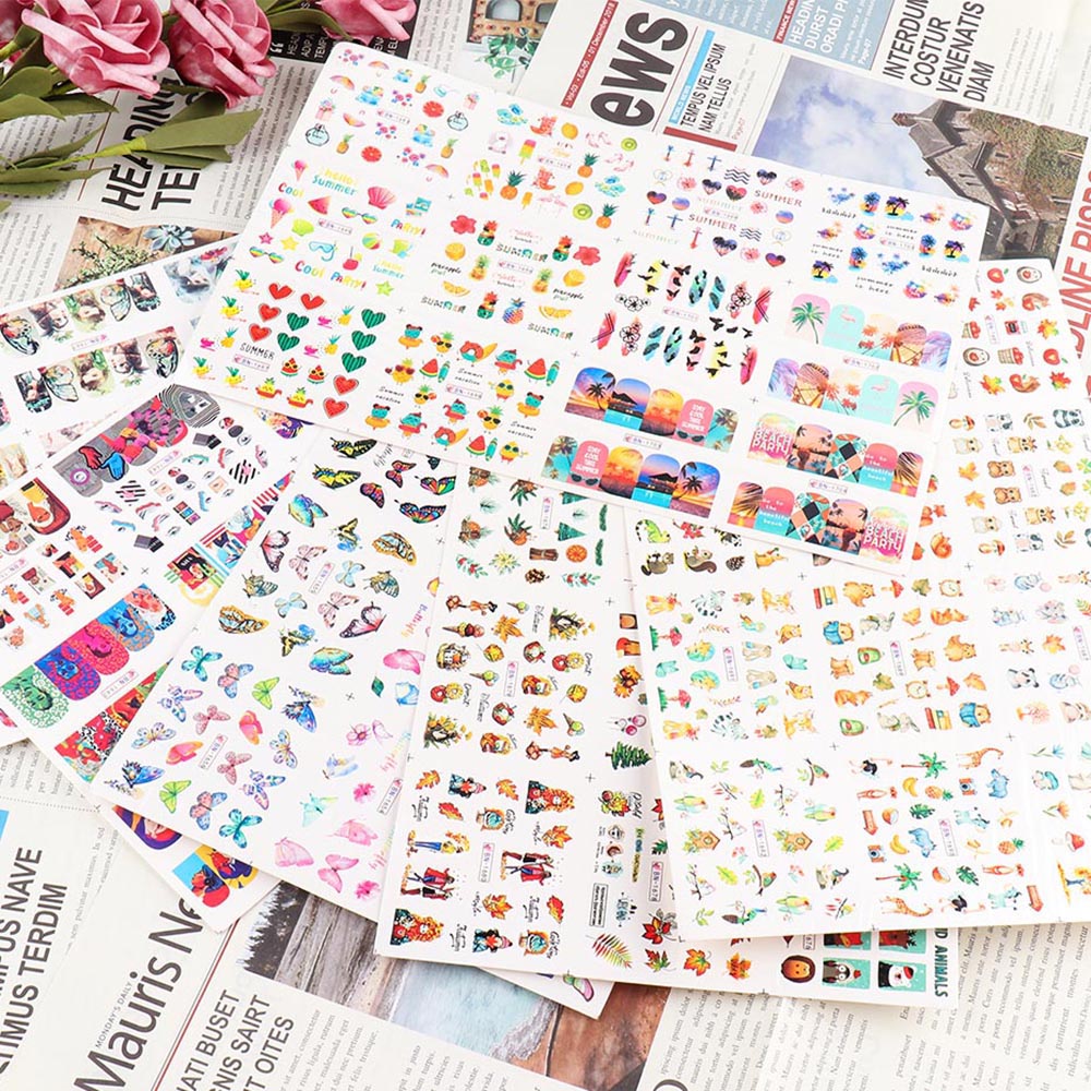 Miếng Dán Trang Trí Móng Tay Nghệ Thuật Họa Tiết Dễ Thương