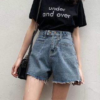 SUGEMIUSI Quần Short Jean Ống Rộng Thời Trang Nữ Tính