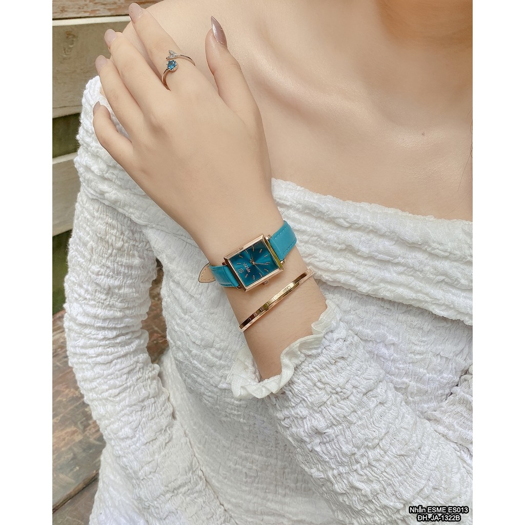 Đồng Hồ Julius JA-1322B Hàn Quốc Dây Da (Xanh)