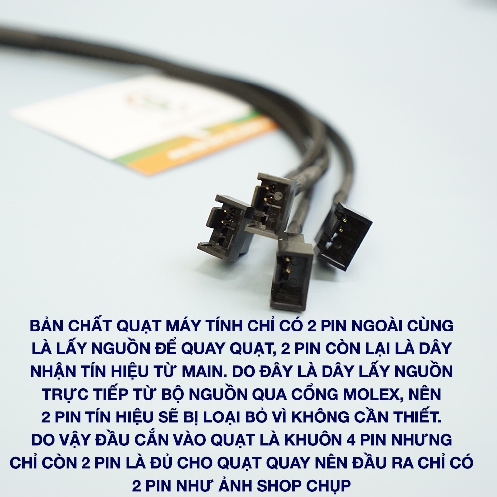 Dây chuyển đổi PSU Molex sang 4 Pin 1 ra 4 - Dây chia quạt Molex sang chuẩn 4 Pin - Molex to fan 4 pin