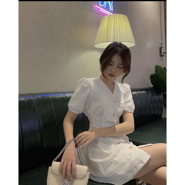Váy Xếp Ly Eo Hở Lưng Chun Sau, Đính Khuy Ngọc Tiểu Thư ảnh thật Kaylee | WebRaoVat - webraovat.net.vn