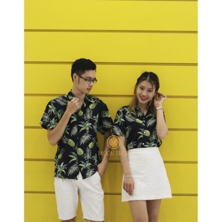Áo Sơ Mi Họa Tiết Dứa ( ảnh thật )
