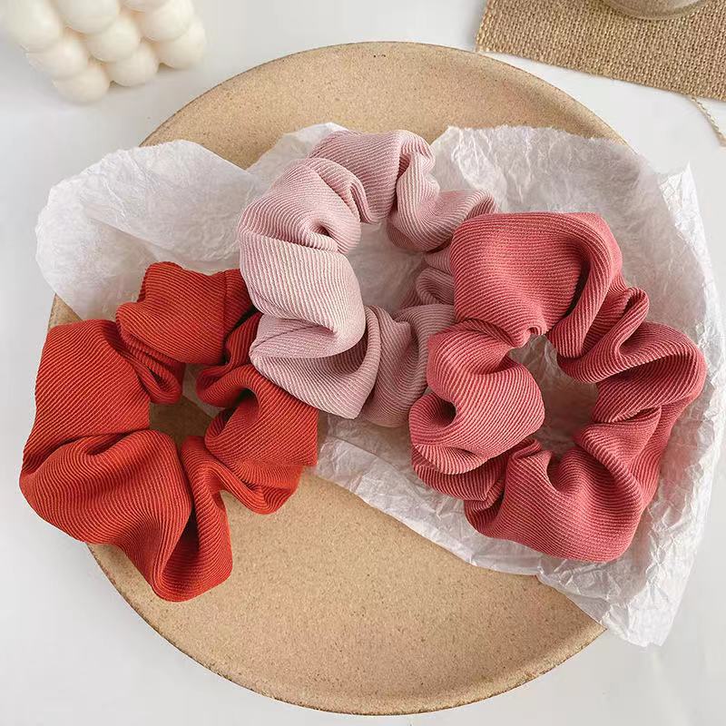 Dây Buộc Tóc Scrunchies Gân Nổi Vintage Cute,  Không Đau Đầu, Vải Mềm Mịn, Sang Trọng Hàng Taobao Loại 1