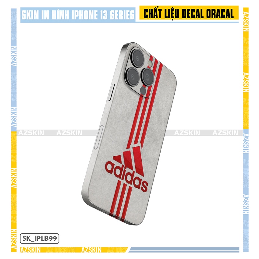 Miếng Dán Skin Adidas Xám 13 Mini - 13 Pro Max |SK_IPLB99| Chất Liệu Nhập Khẩu, In Siêu Nét, Cắt CNC, Dán Lưng Viền Máy
