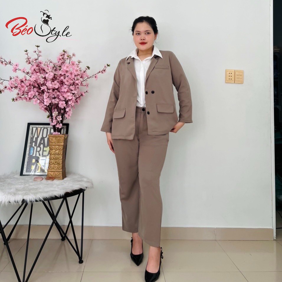 Áo blazer tay dài có xẻ tà phía sau Bigsize - Dành cho nàg mũm mĩm từ 45-95kg- Mặc đi tiệc , đi chơi, dạo phố , công sở
