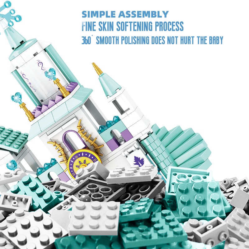 Bộ Đồ Chơi Lắp Ráp Lego Lâu Đài Băng Và Lâu Đài Tuyết Lãng Mạn Cho Bé