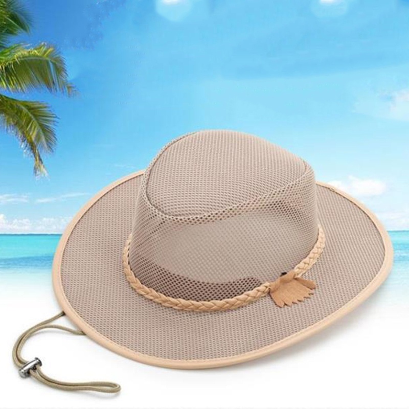 Mũ Cao Bồi Chống Nắng Viền Rộng Vành Phối Lưới Thời Trang Mùa Hè