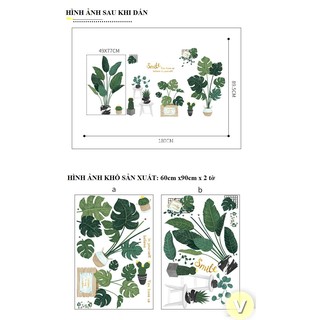 Decal dán tường Combo chậu cây size to