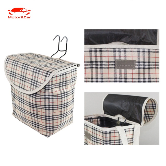 Giỏ Xe Đạp Bằng Vải Bạt Dày Chống Nước Có Nắp Đậy Kích Thước 28cmx26cmx16cm